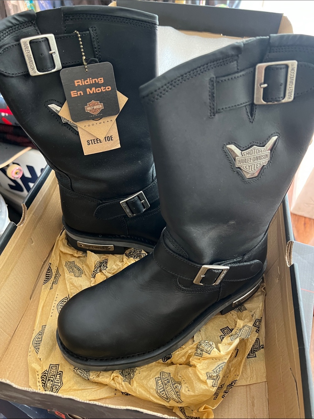 Harley-Davidson Black Steel-Toe Engineer Motorcycle Boots